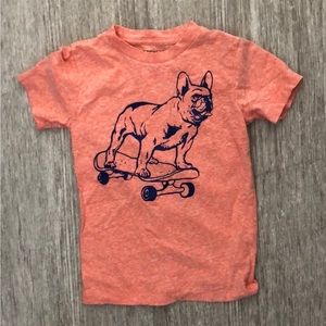 JCrew Crewcuts bulldog on skateboard tshirt. Excellent condition